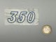 Abziehbild 350, altweiß Rand blau