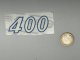 Abziehbild 400, altweiß Rand blau